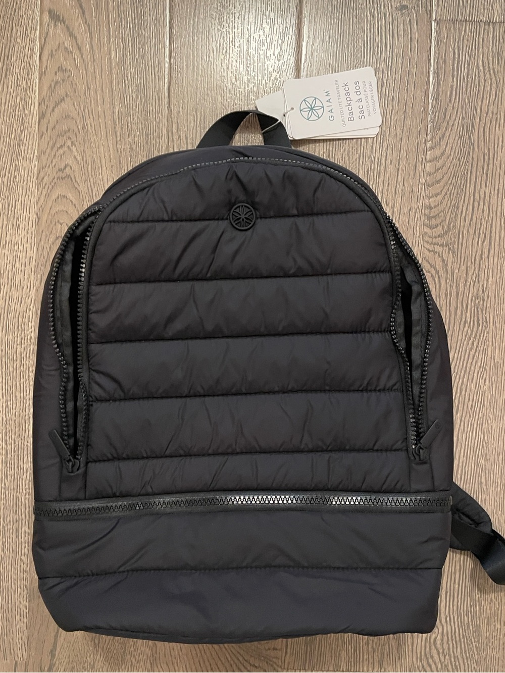 Gaiam Black Quilted Lite Traveller Backpack